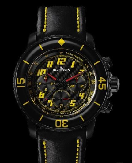 Review Blancpain Chronographe Speed Command Replica Watch 5785FA 11D03 63 Black and Yellow - Click Image to Close